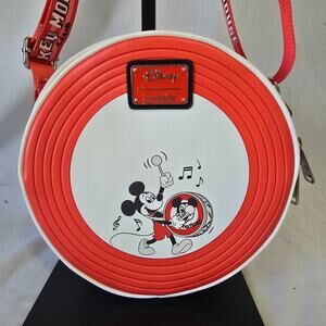 Loungefly Disney 100 Mickey Mouse Club Ear Holder Crossbody Bag White & Orange